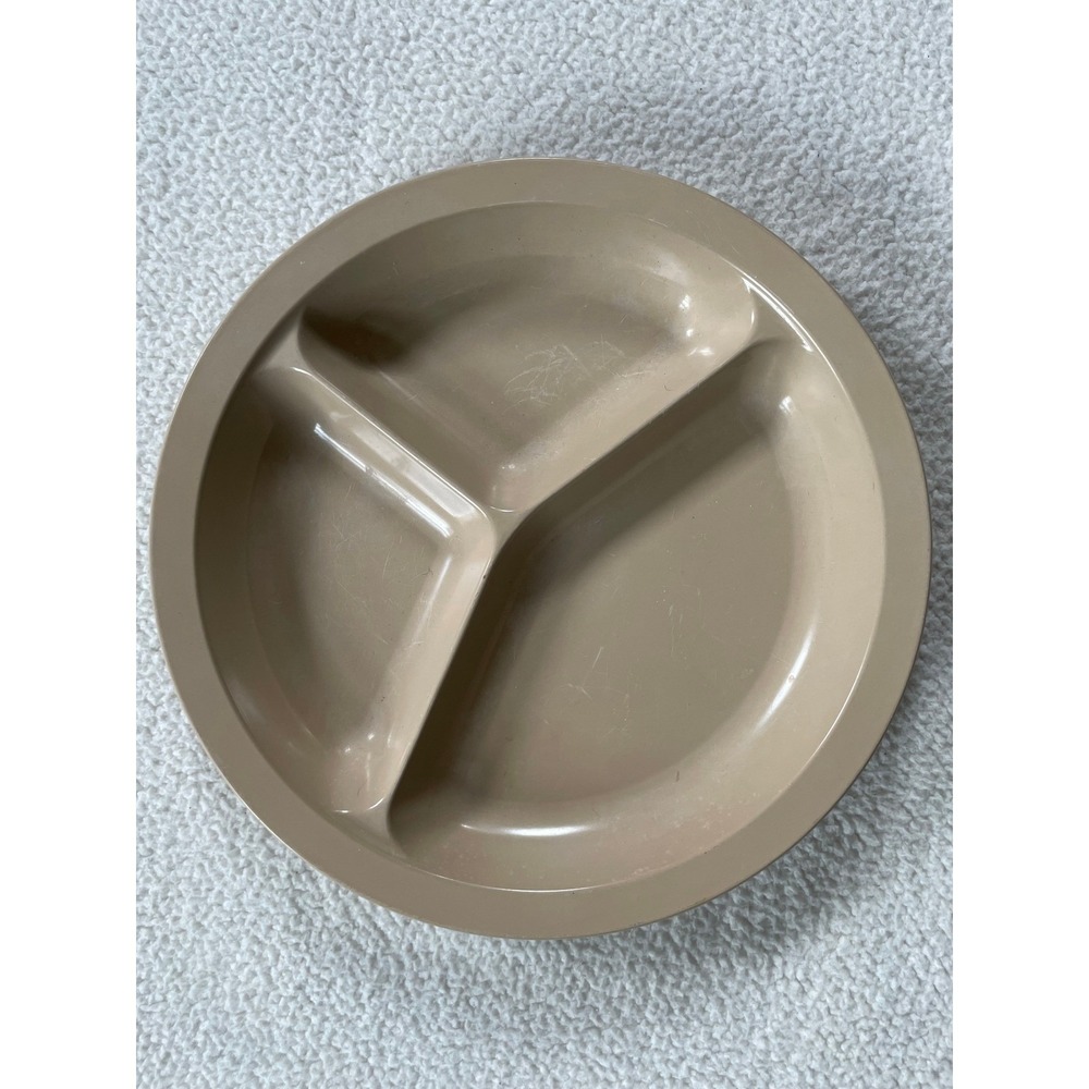 Anchor Hocking 10" Divided Plate Tan‎ Vintage Microwave Tray PM486-TI - No Lid
